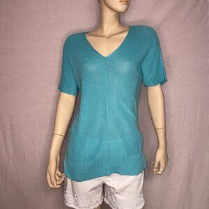 Talbots Light Blue Short Sleeve Blouse Size Petite Small